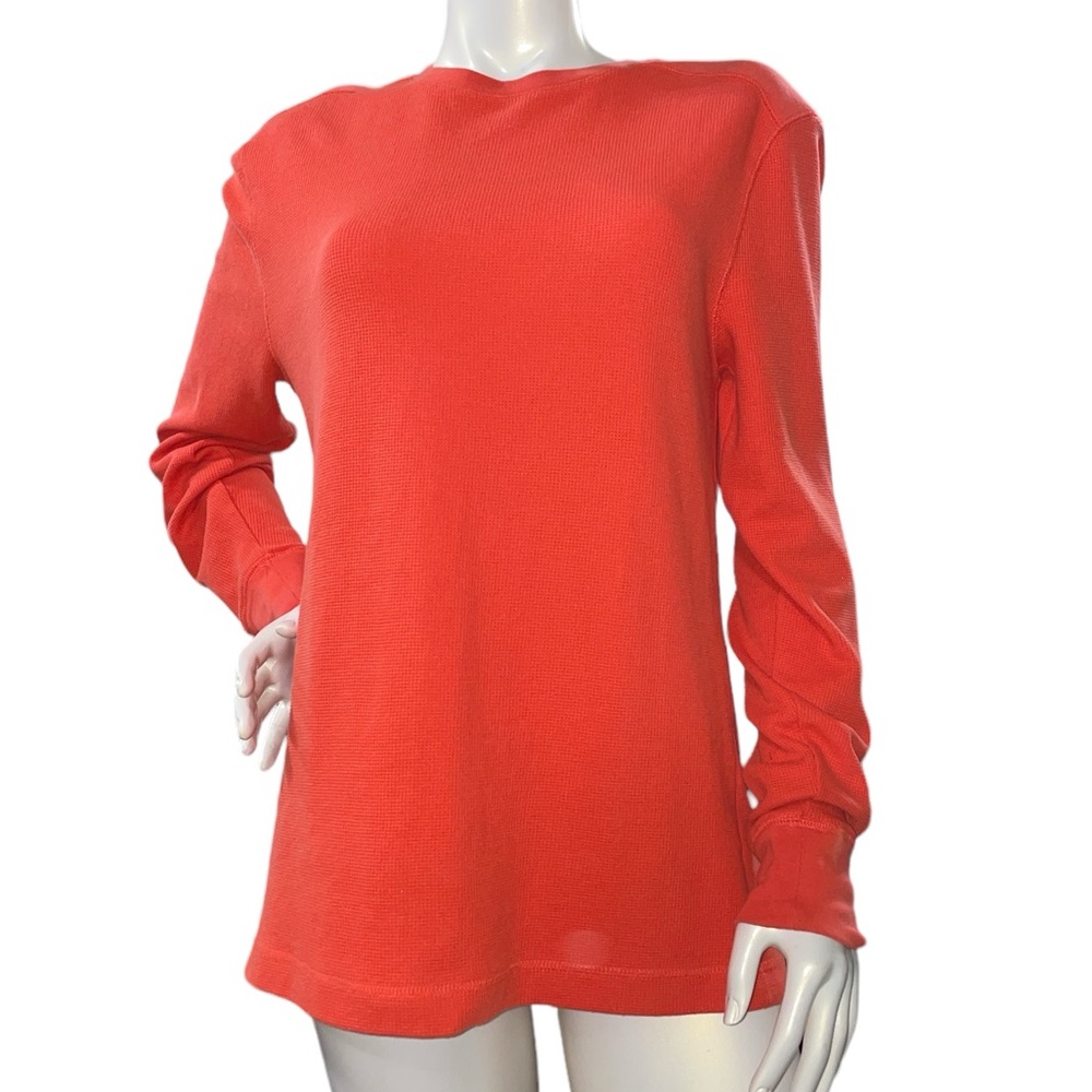 Women's Banana Republic Long Sleeve Thermal/Waffle Knit Shirt Dark Salmon